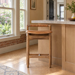 Baden Bar &amp; Counter Stool in Haven Tobacco / Lamont Nettlewood / Counter styled in a Portland home - Whats New Furniture