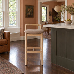 Baden Bar &amp; Counter Stool in Toasted Ash / Natural Paper Cord / Antwerp Cafe / Bar styled in a Portland home - Whats New Furniture