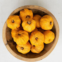 Bag of 15 Dried Miniature Faux Pumpkins overhead detail - home decor by Kalalou - Whats New Furniture Portland OR
