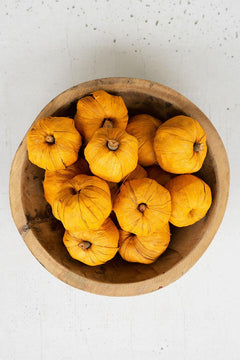 Bag of 15 Dried Miniature Faux Pumpkins on a studio background - home decor by Kalalou - Whats New Furniture Portland OR