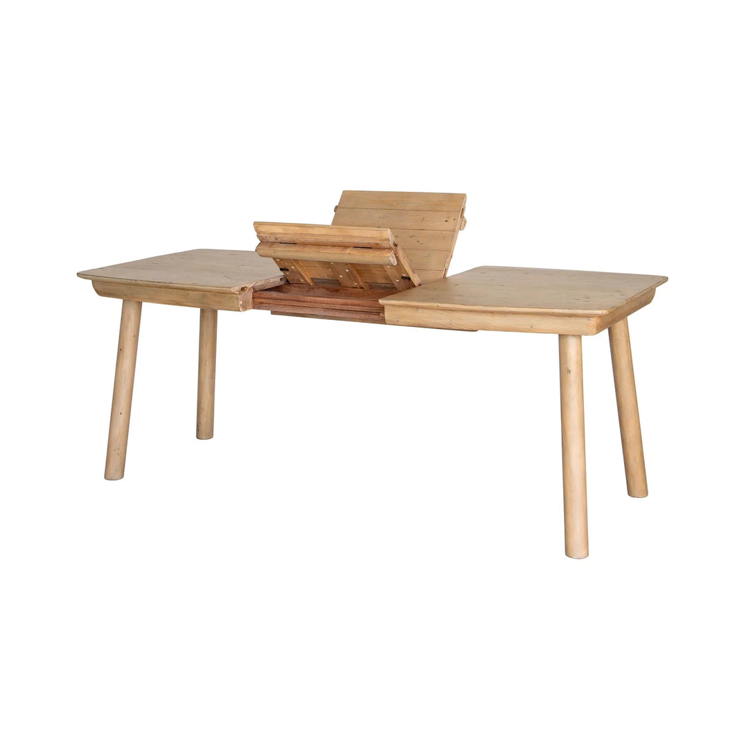 Bahama Extension Dining Table in brown configuration shot - reclaimed pine extension dining table by LH Imports - Whats New Furniture Portland OR