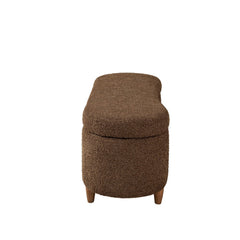 Bailey Storage Bench in chocolate detail view - boucle storage bench by Olliix - Whats New Furniture Portland OR