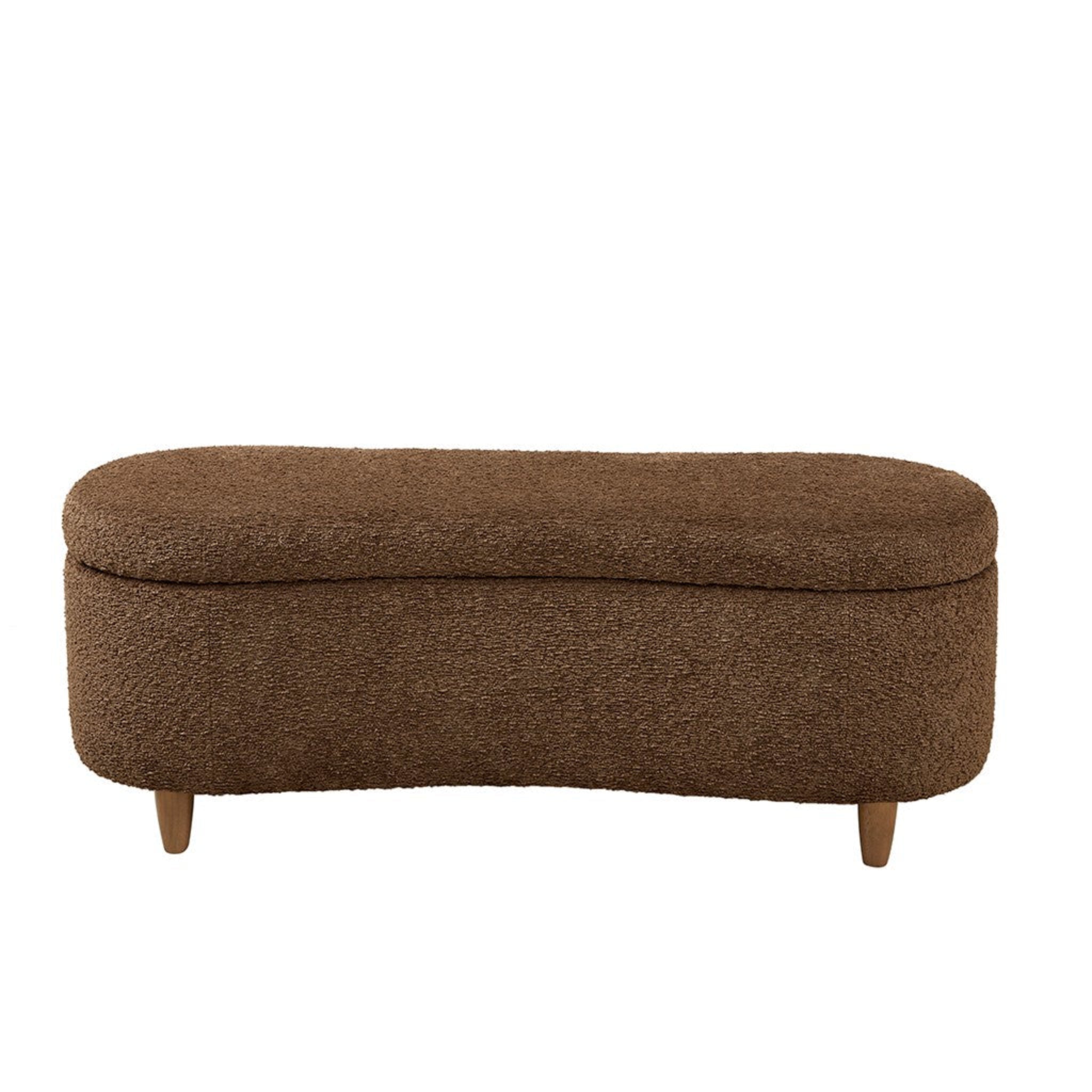 Bailey Storage Bench in chocolate - boucle storage bench by Olliix - Whats New Furniture Portland OR