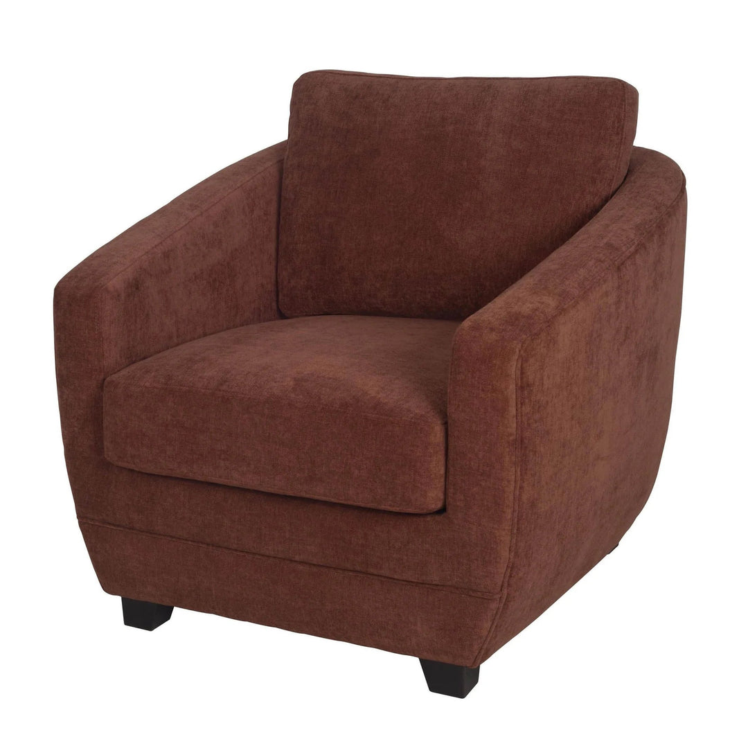 Baltimo Club Chair in Deep Rust side angle - upholstered club chair by LH Imports - Whats New Furniture Portland OR