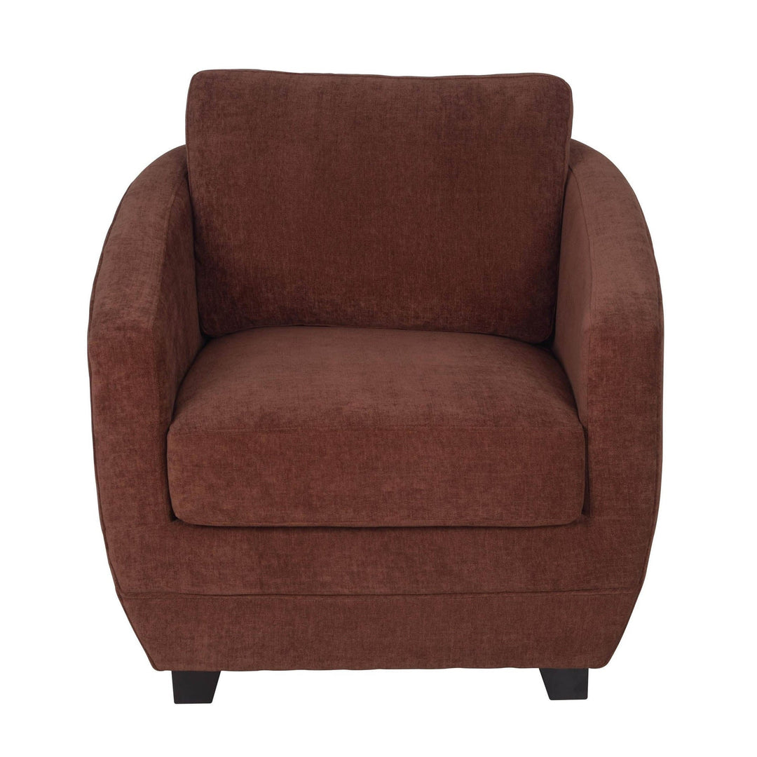 Baltimo Club Chair in Deep Rust front view - upholstered club chair by LH Imports - Whats New Furniture Portland OR