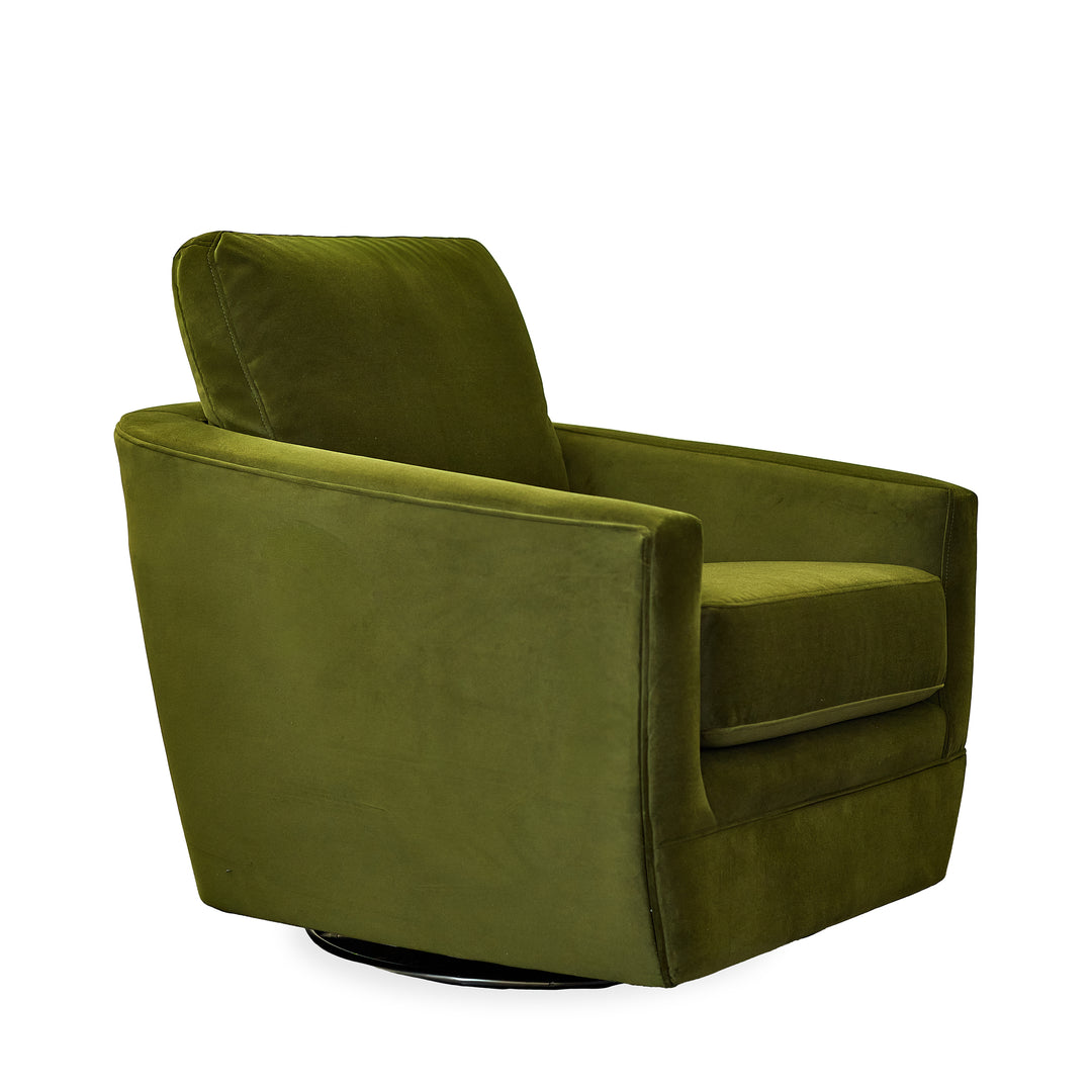 Baltimo Swivel/Glider Chair in Hunter Green side angle - swivel glider chair by LH Imports - Whats New Furniture Portland OR