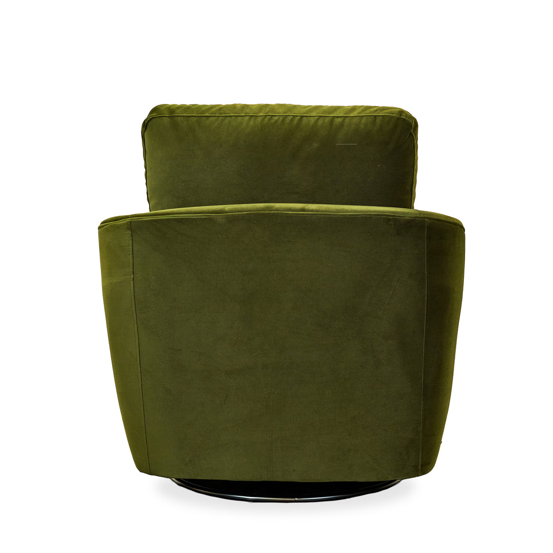 Baltimo Swivel/Glider Chair in Hunter Green back view - swivel glider chair by LH Imports - Whats New Furniture Portland OR