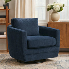 Baltimo Swivel/Glider Chair in Peacock Blue lifestyle setting - swivel glider chair by LH Imports - Whats New Furniture Portland OR