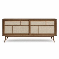 Barrali Sideboard in smoked oak - smoked oak rattan sideboard - Whats New Furniture Portland OR
