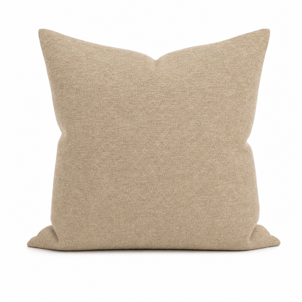 Beckett Fawn Chenille Throw Pillow front view by Decor Fifty-Five - Whats New Furniture Portland OR