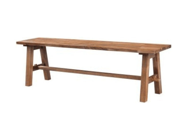 Bedford KD 59" Bench "A" Base in Brushed Brown - wood bench by NPD - Whats New Furniture Portland OR
