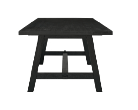 Bedford KD 79" Rect. Dining Table "A" Base in Brushed Black front view - 79 inch rectangular dining table by NPD - Whats New Furniture Portland OR