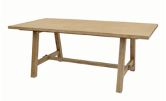 Bedford KD 79" Rect. Dining Table "A" Base in Brushed Smoke front view - 79 inch rectangular dining table by NPD - Whats New Furniture Portland OR
