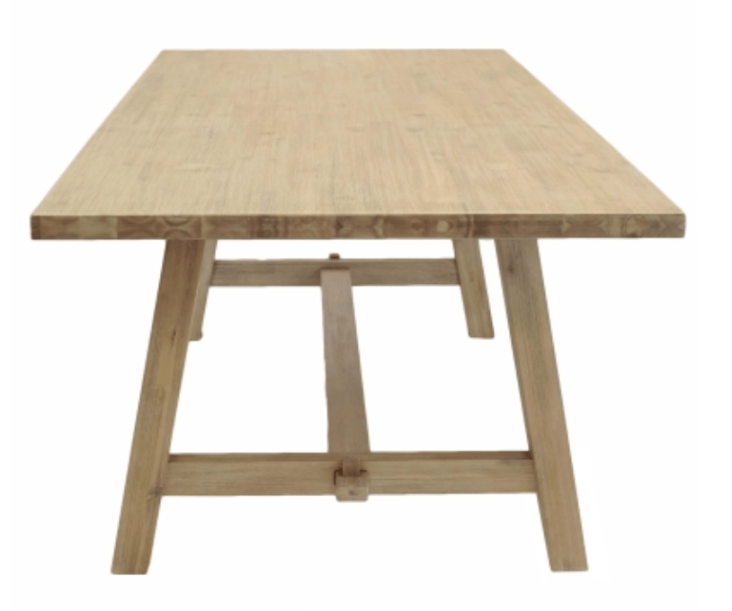 Bedford KD 79" Rect. Dining Table "A" Base in Brushed Smoke side view - 79 inch rectangular dining table by NPD - Whats New Furniture Portland OR