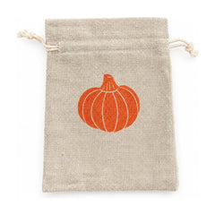 Beige pumpkin Halloween bag with a rounded seasonal silhouette.