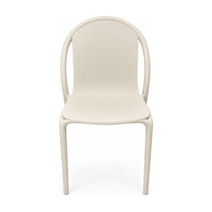 Beige dining chair with a continuous molded shell by Vondom