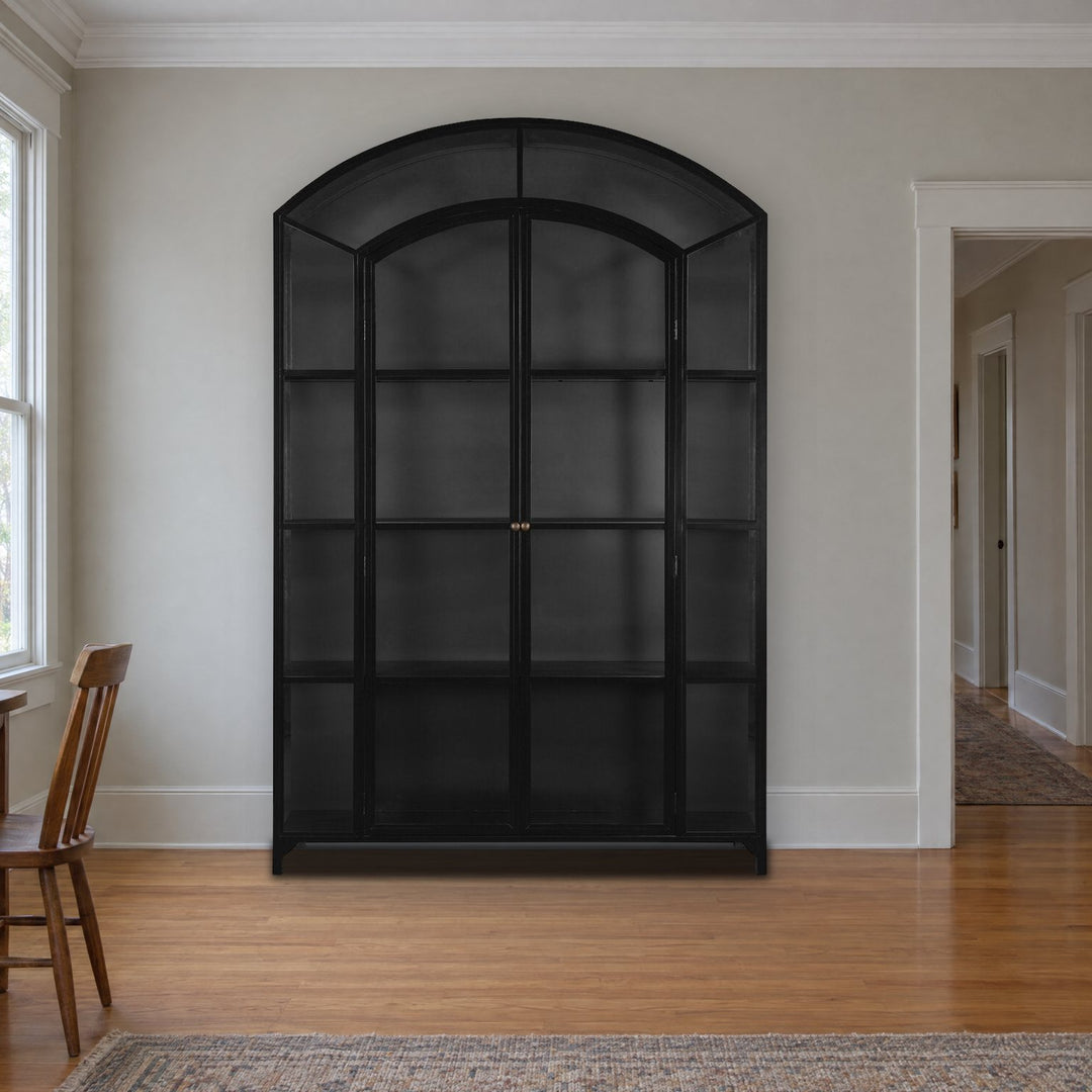 Belmont Wide Metal Cabinet in Black styled in a Portland home - Whats New Furniture