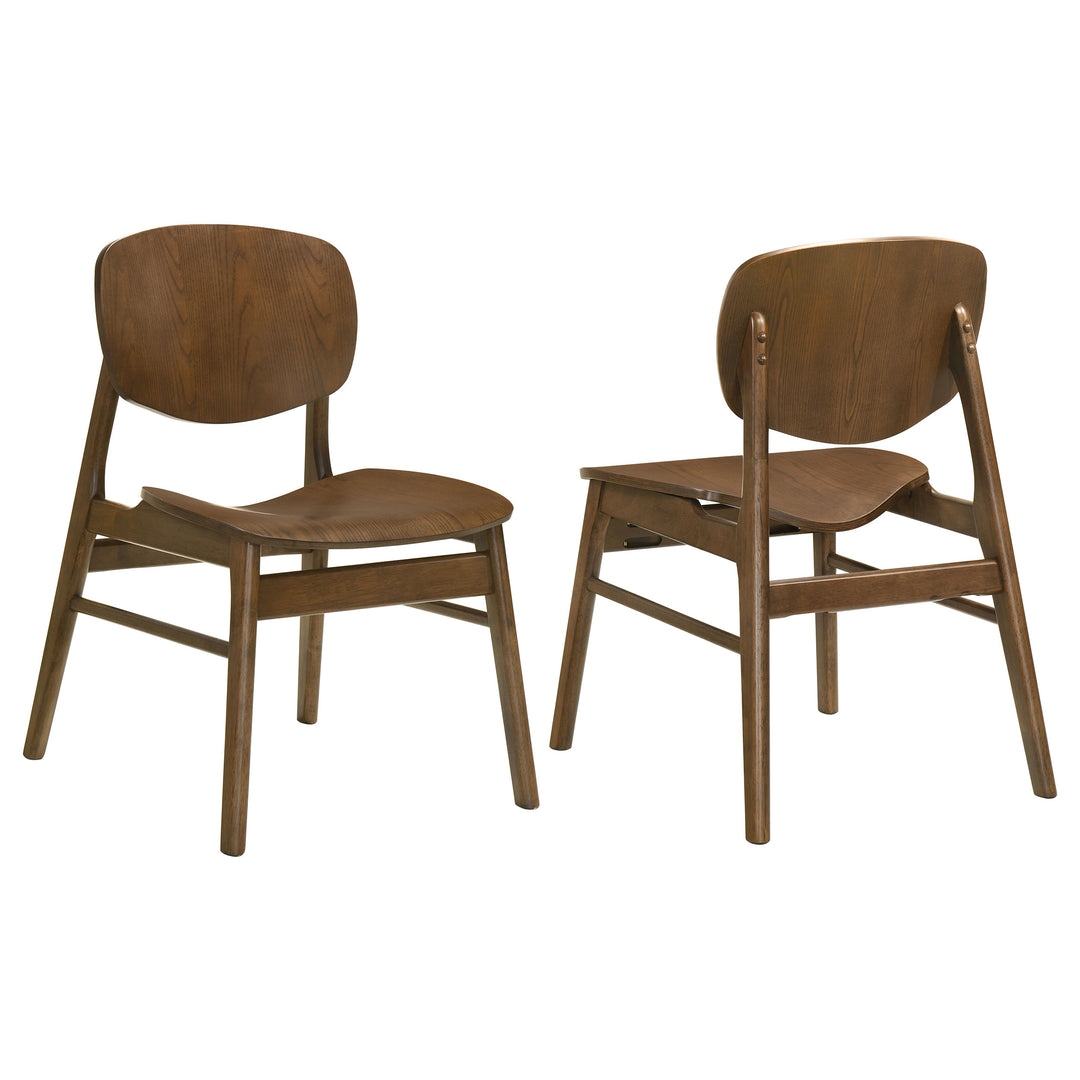 Benford Dining Side Chair Wood Seat Dark Brown (Set of 2) - What&