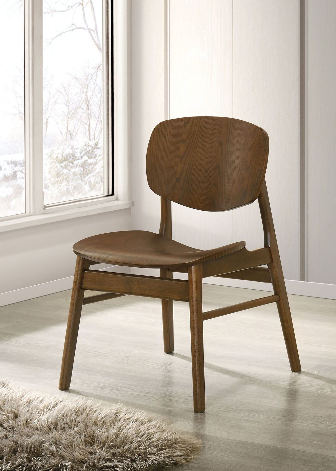 Benford Dining Side Chair Wood Seat Dark Brown (Set of 2) - What&