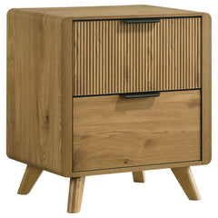 Bennett 2-drawer Bedroom Nightstand Bedside Table Light Oak - What&