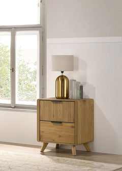 Bennett 2-drawer Bedroom Nightstand Bedside Table Light Oak - What&