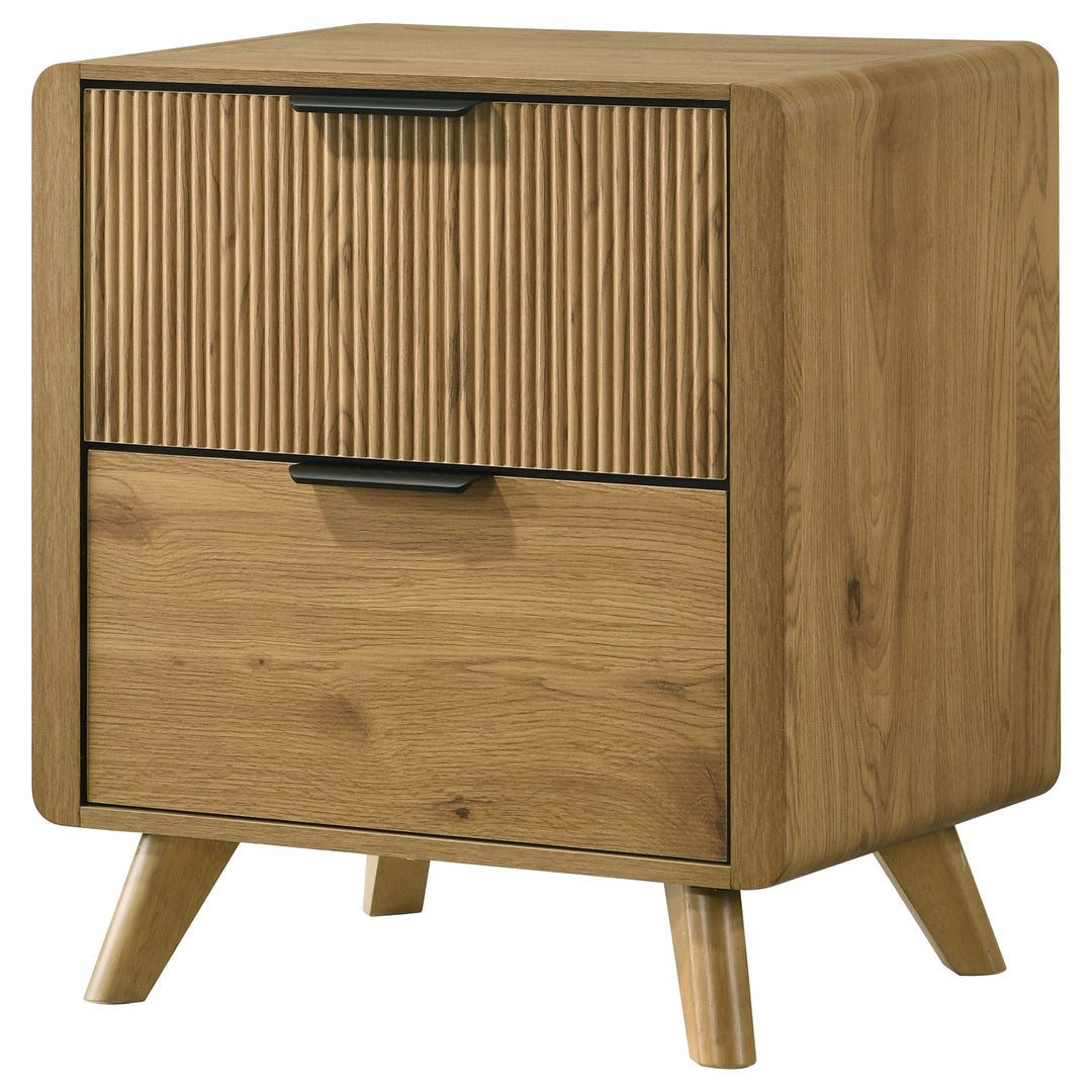 Bennett 2-drawer Bedroom Nightstand Bedside Table Light Oak - What&