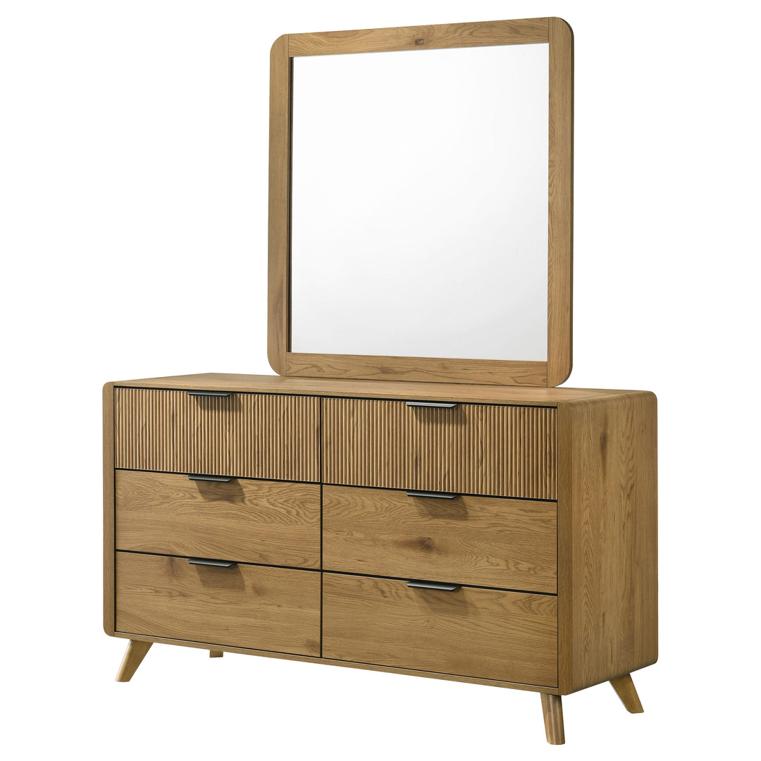 Bennett 6-drawer Bedroom Dresser and Mirror Set Light Oak - What&