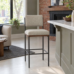 Benton Bar &amp; Counter Stool in Savile Flannel styled in a Portland home - Whats New Furniture
