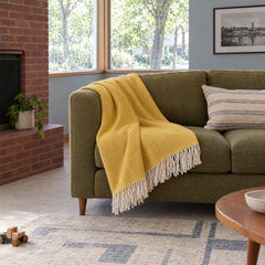 Billie Throw in Mustard styled in a Portland home - Whats New Furniture