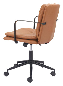 Birao Office Chair in Brown alternate angle - brown office chair by Zuo - Whats New Furniture Portland OR
