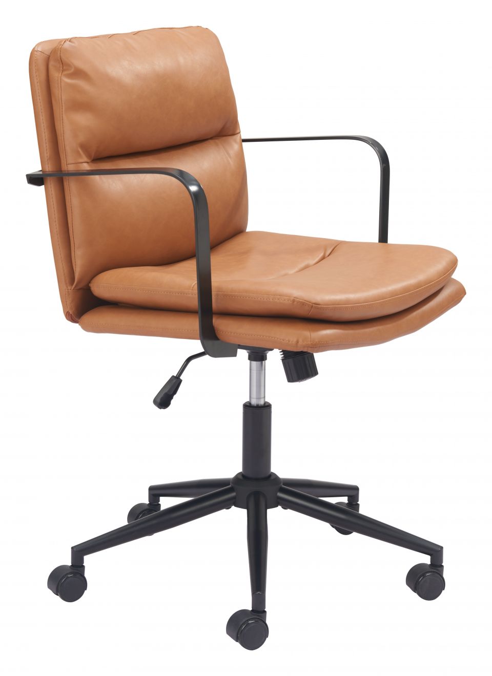 Birao Office Chair in Brown alternate side view - brown office chair by Zuo - Whats New Furniture Portland OR