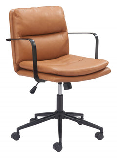 Birao Office Chair in Brown side angle - brown office chair by Zuo - Whats New Furniture Portland OR