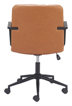 Birao Office Chair in Brown back view - brown office chair by Zuo - Whats New Furniture Portland OR
