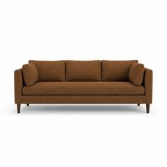 Birdy Sofa in Nexus Toffee front view - track arm sofa by Stylus - Whats New Furniture Portland OR