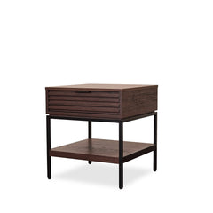 Bisana End Table in Walnut side angle - walnut end table by Unique Furniture - Whats New Furniture Portland OR