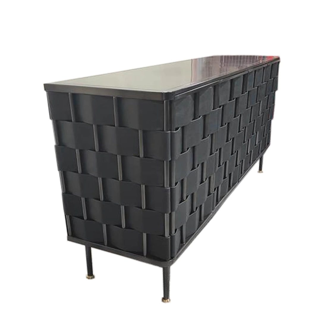 Bishop Sideboard in Black variant side angle - wood sideboard by LH Imports - Whats New Furniture Portland OR