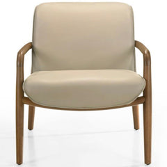 Bjorn Light Mocha Leather Arm Chair in 646 Light Mocha / Walnut - front studio view - Arm Chair by Kube Import - Whats New Furniture Portland OR