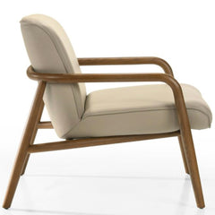 Bjorn Light Mocha Leather Arm Chair in 646 Light Mocha / Walnut - side profile studio view - Arm Chair by Kube Import - Whats New Furniture Portland OR