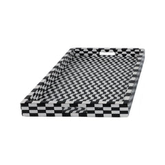 Black &amp; White Geometric Resin Tray in Large (24" x 15") - studio - Sagebrook Home - Whats New Furniture Portland OR