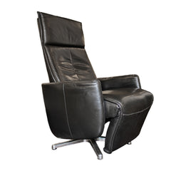Black Leather Recliner detail view 2 - Whats New Furniture - Portland, Oregon