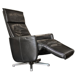 Black Leather Recliner detail view - Whats New Furniture - Portland, Oregon