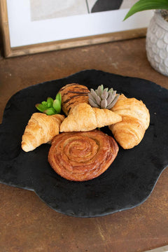 Black Limestone Lazy Susan with Rustic Edge — detail view 2