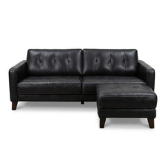 Black Leather Sofa Set - view 2