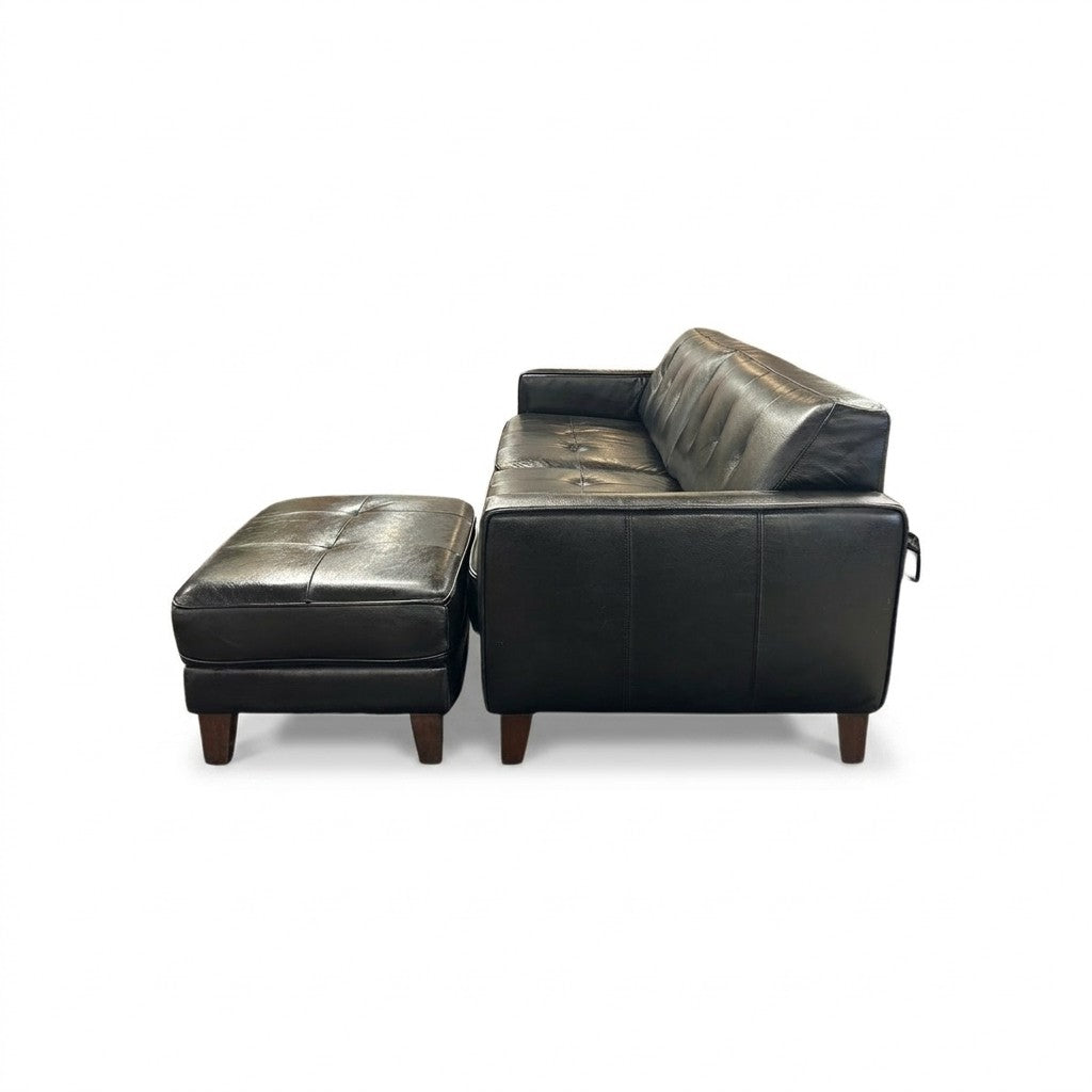 Black Leather Sofa Set - view 3