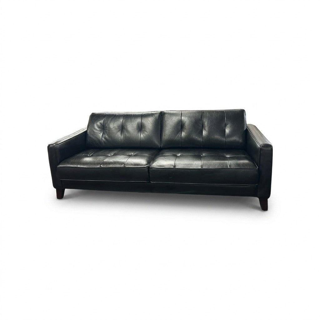 Black Leather Sofa Set - view 4