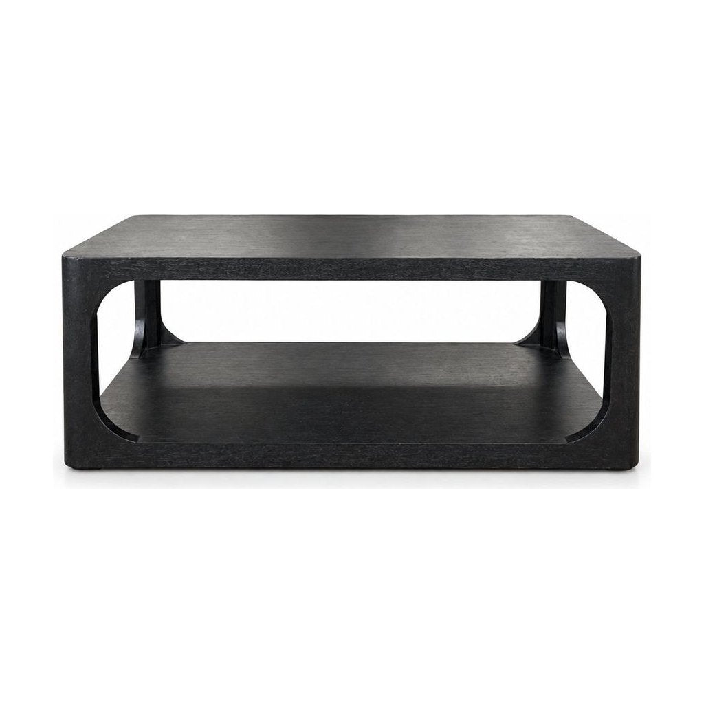 Black rectangular coffee table with a low 16-inch profile - Whats New Furniture Portland OR