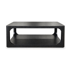 Black rectangular coffee table with a low 16-inch profile - Whats New Furniture Portland OR