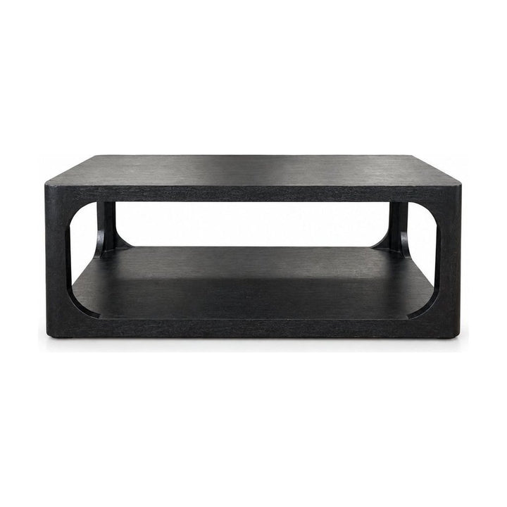 Black rectangular coffee table with a low 16-inch profile - Whats New Furniture Portland OR