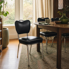Black mid-century dining chairs with sculpted curved frames, set of four - view 2