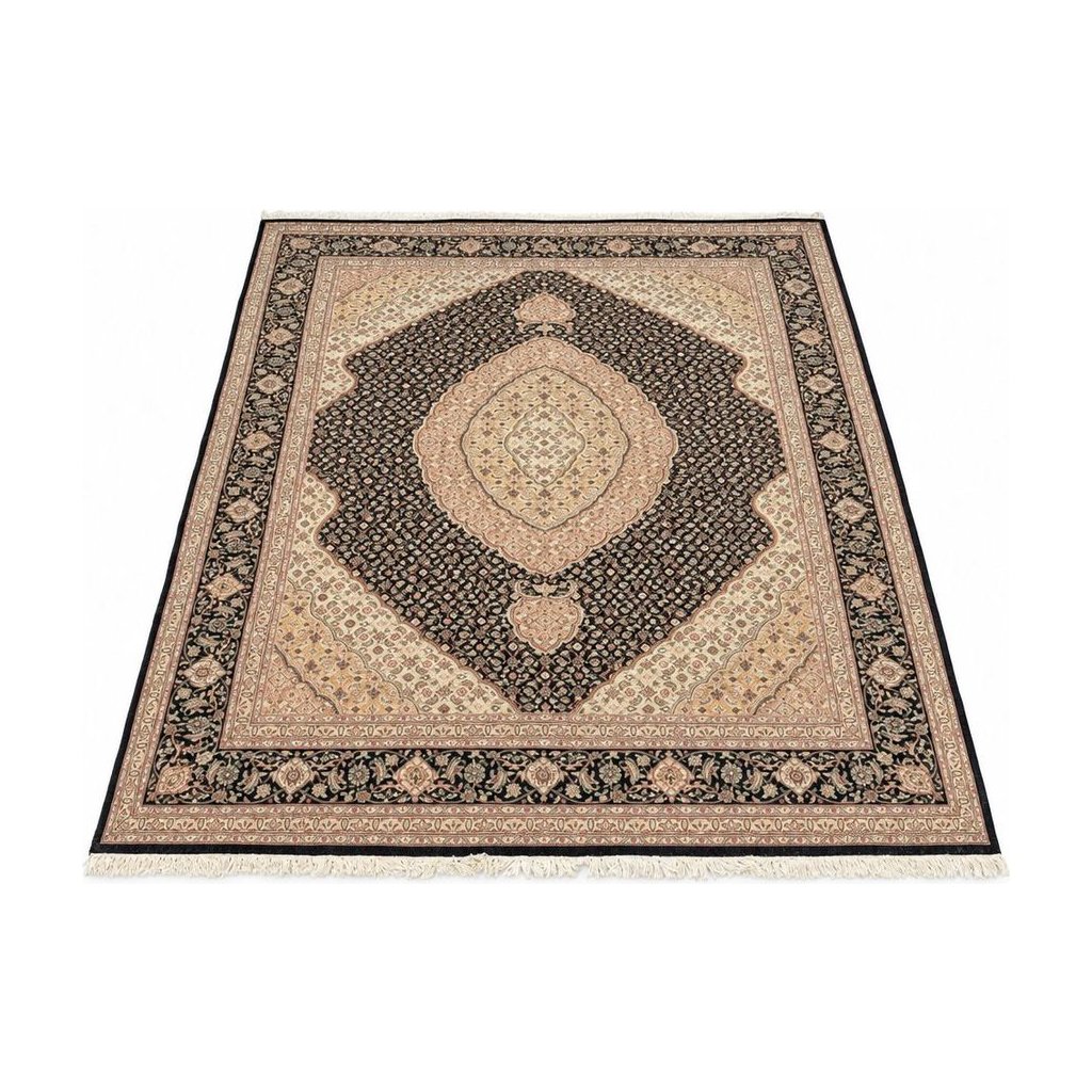 Black Sino-Persian wool and silk rug with a low, even field - Whats New Furniture Portland OR